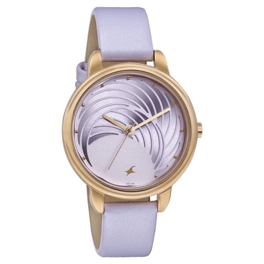 Fastrack 6282WL02 Stunners Multifunction Purple Dial Leather Strap Watch for Girls