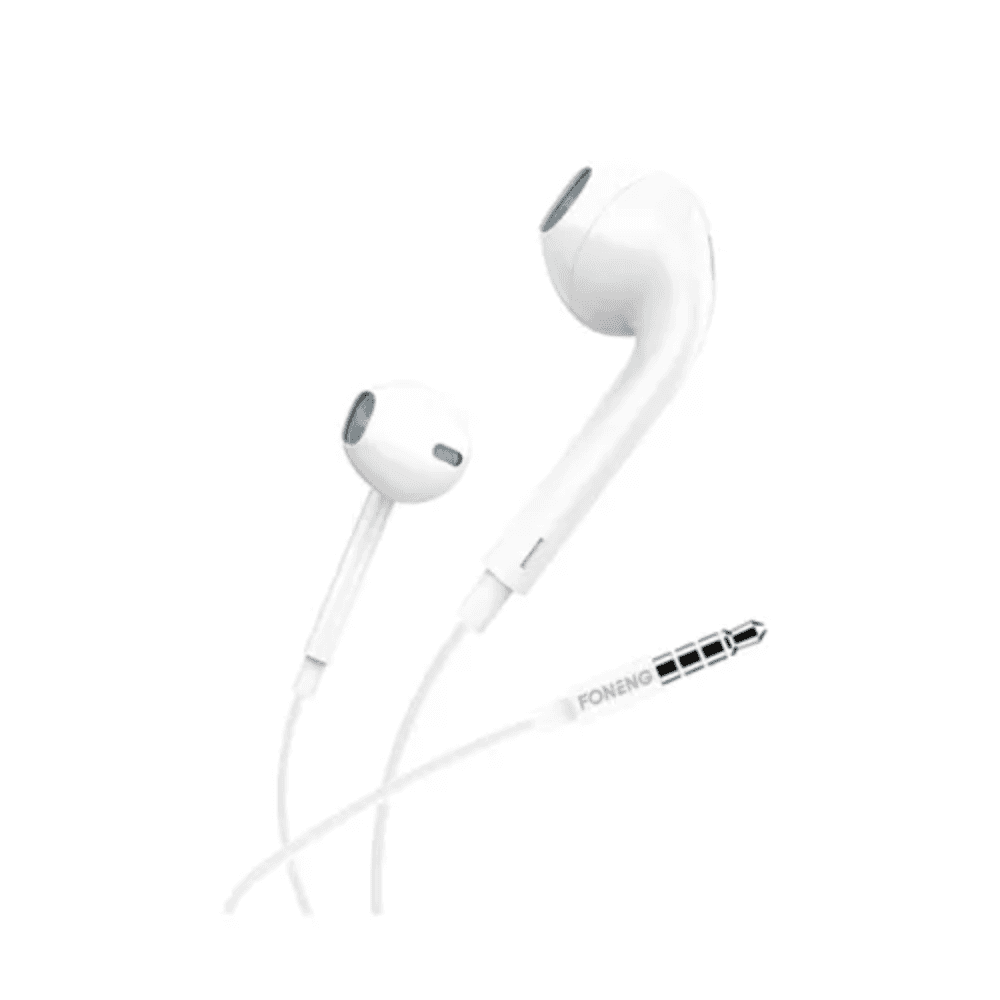FONENG T15 Half-In-Ear 3.5mm Heavy Bass Earphone- White