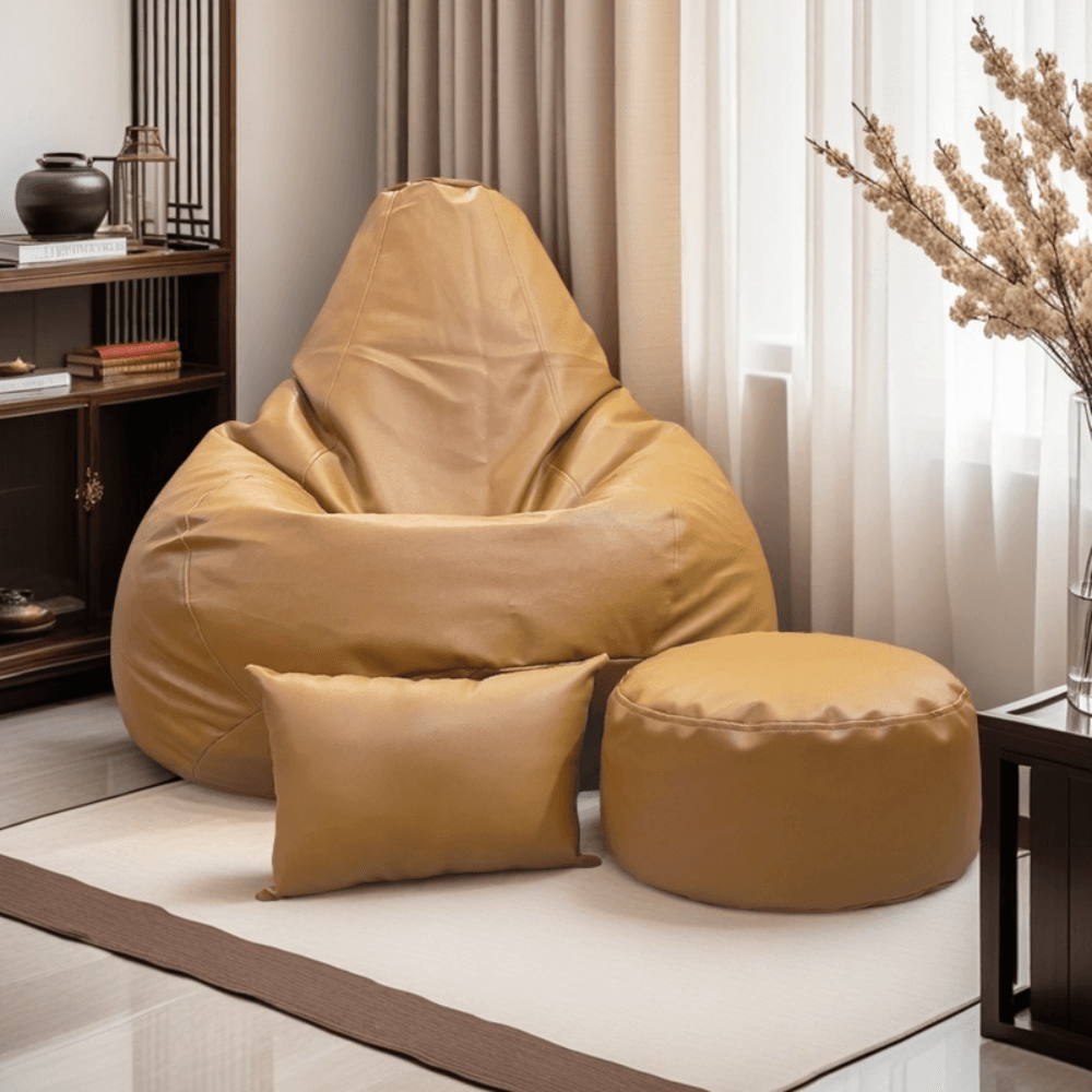 LAZY DUDE XXXL Water Drop Shaped Lazy Bean Bag - Color Light Brown
