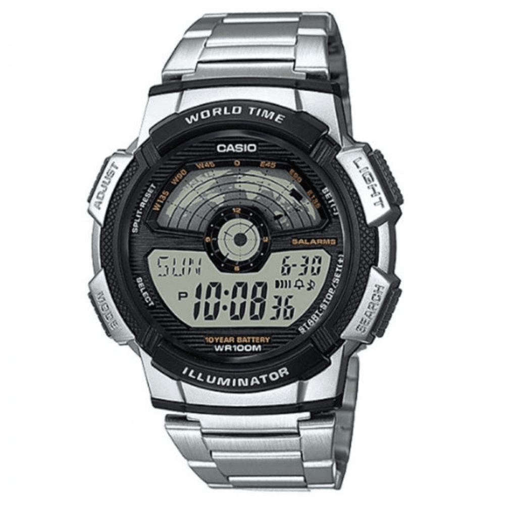 Casio AE-1100WD-1AVDF Youth World Time Digital Chain Watch