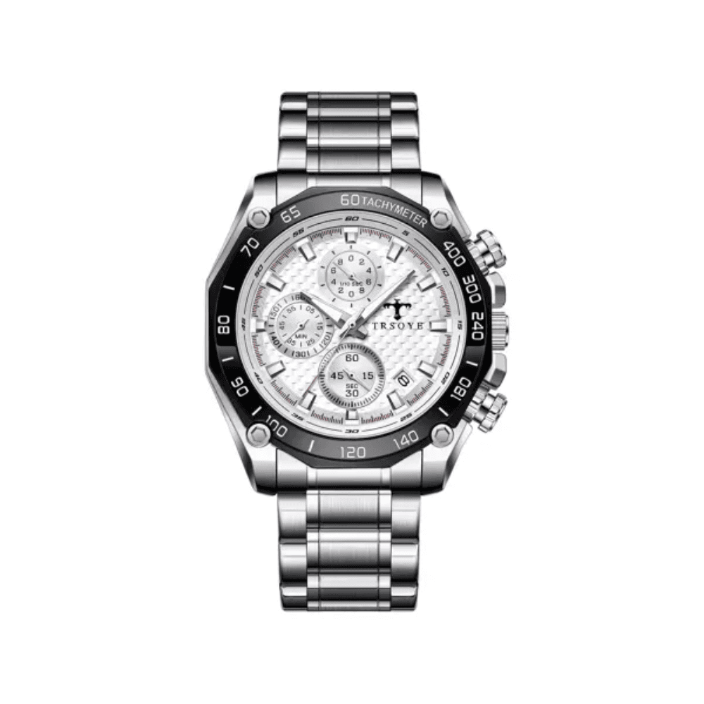 Trsoye 6617 Quartz Watch for Men – Silver