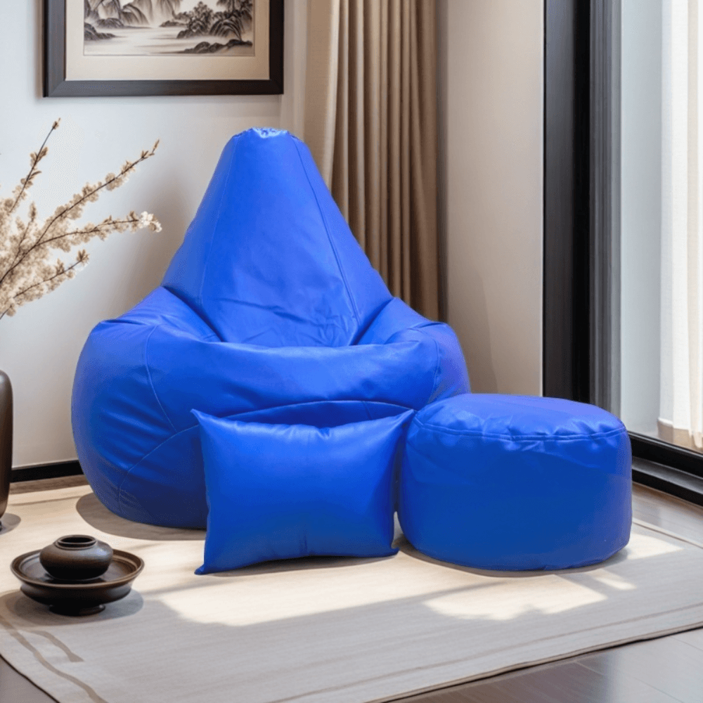LAZY DUDE XXXL Water Drop Shaped Lazy Bean Bag - Color Blue
