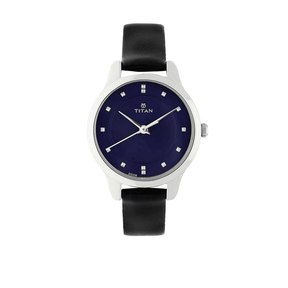 Titan Workwear Blue Dial Leather Ladies Watch