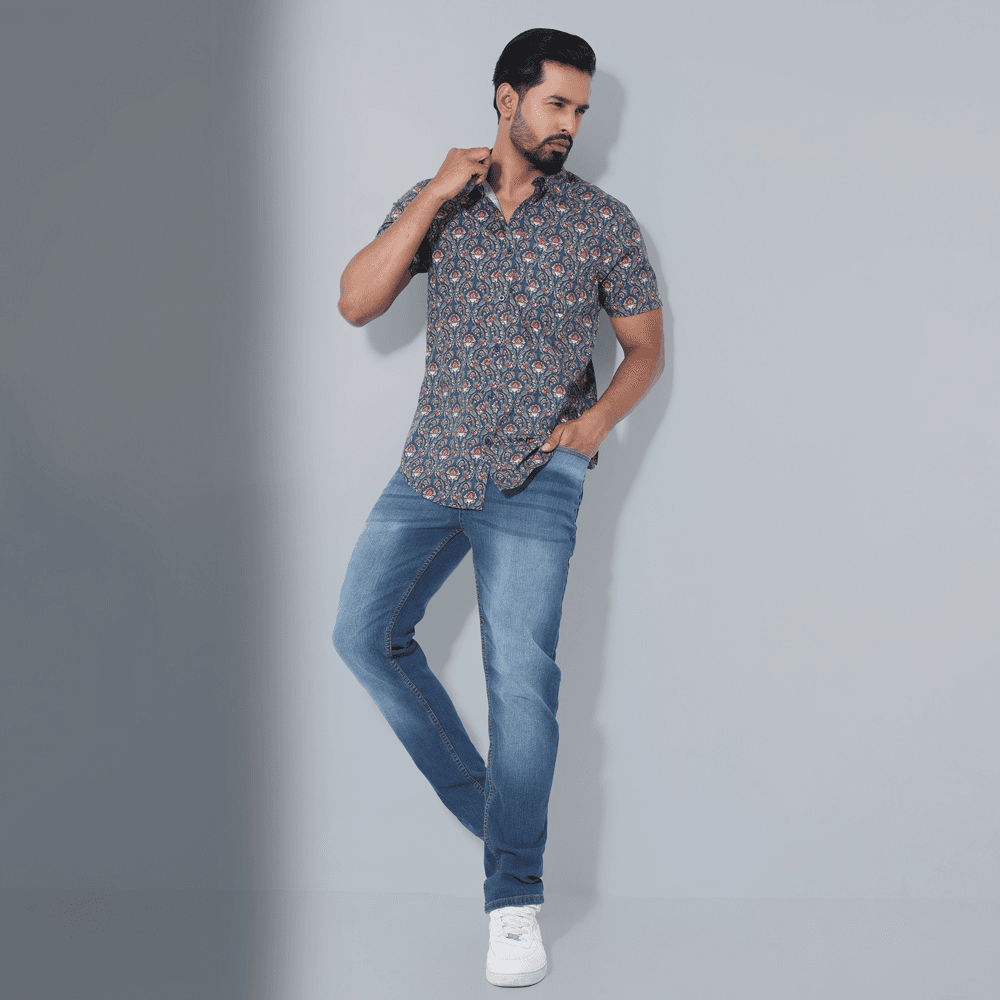 MENS SHORT SLEEVE CASUAL SHIRT - SLIM FIT