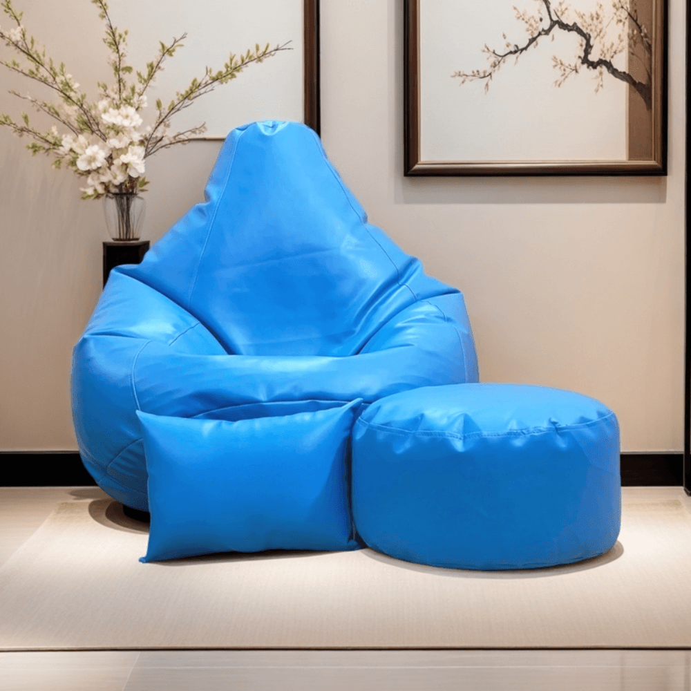 LAZY DUDE XXL COMBO Slim Fit Multiple Shaped Lazy Bean Bag  -  Color Sky Blue