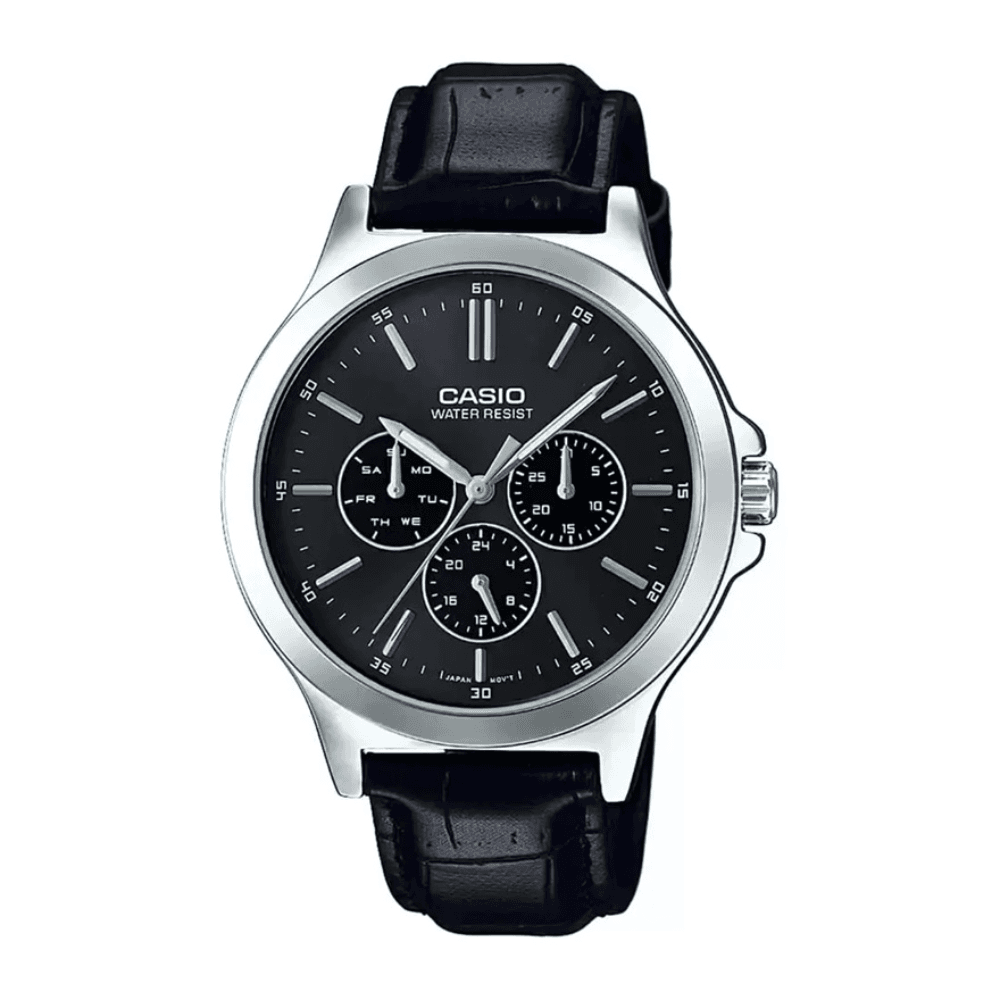 Casio Enticer Multifunction Silver Belt Watch MTP-V300L-1AUDF