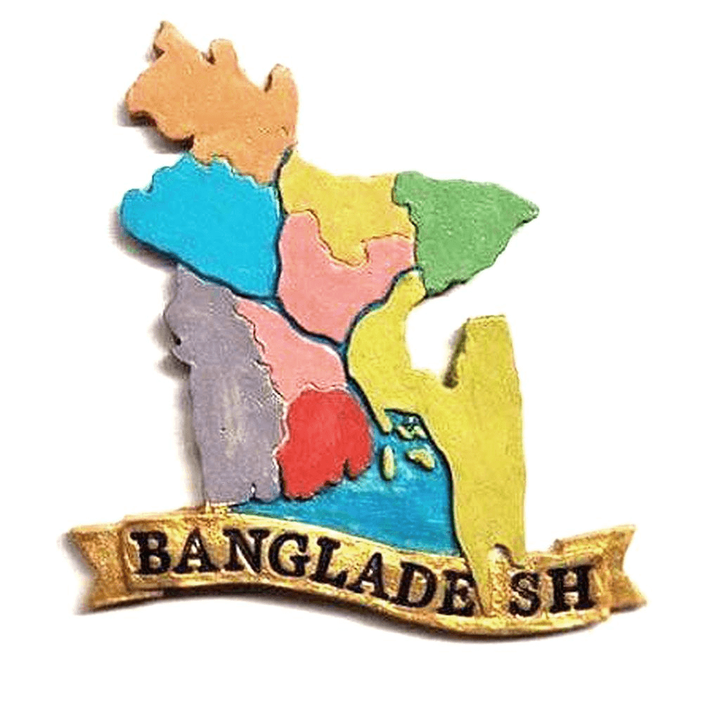 Hand Painted Fridge Magnet Map