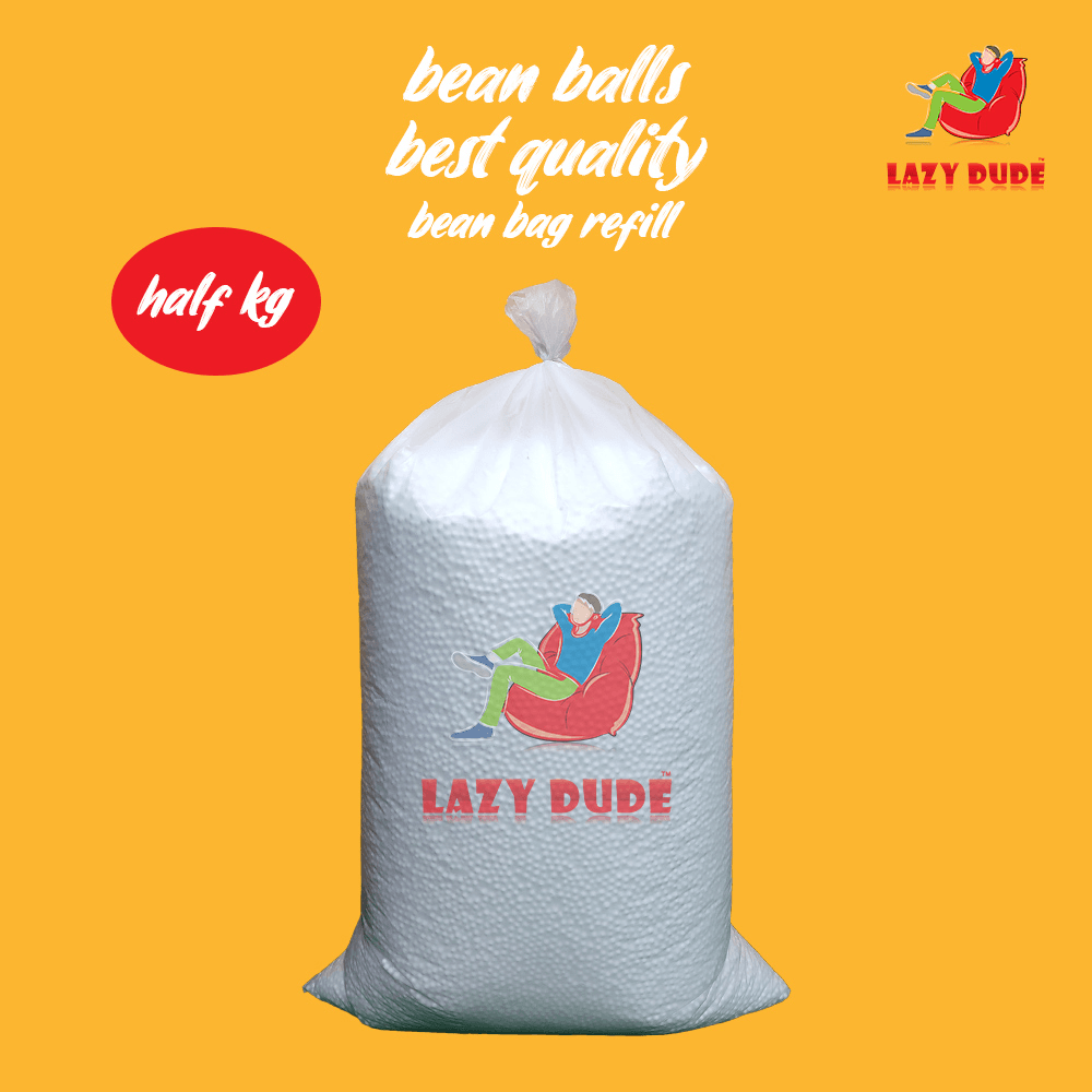 LAZY DUDE Bean Ball Refill - Bean Bag Filler - Bean Balls - Taiwanese Premium Beans (2-4mm) - Half KG