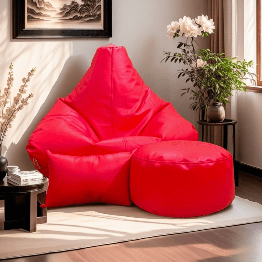 LAZY DUDE XXXL Gaming Combo Beanbag Set - Color Red