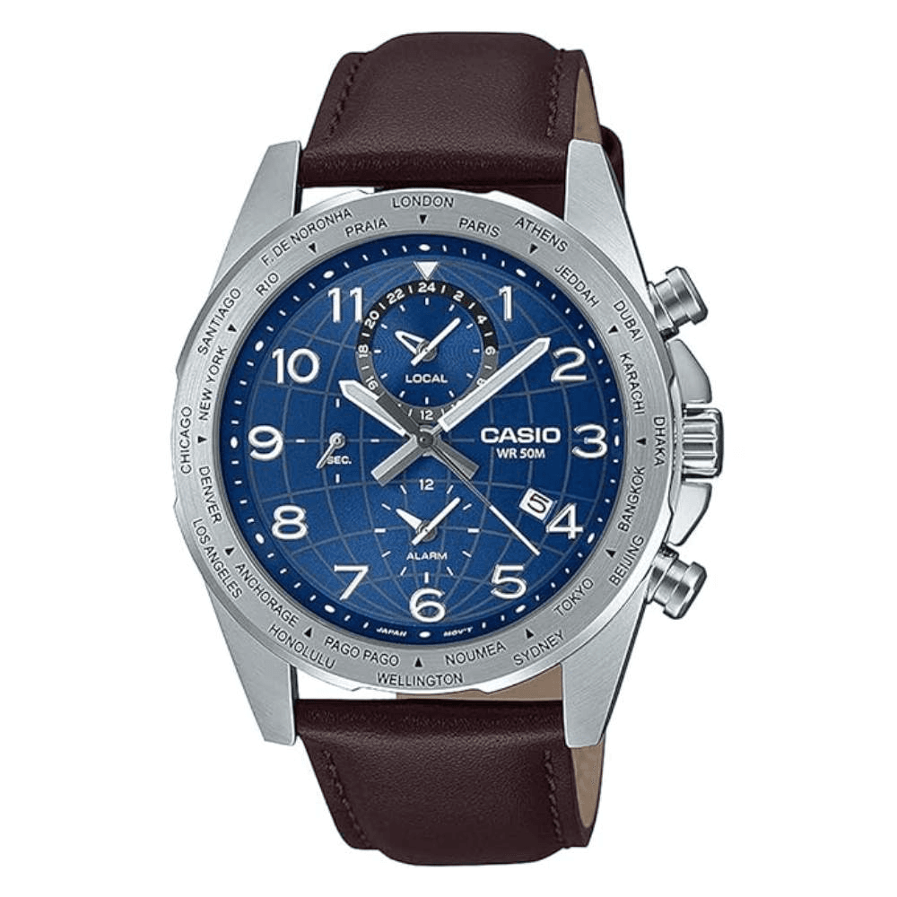 Casio Analog Blue Dial Men's Watch-MTP-W500L-2AVDF