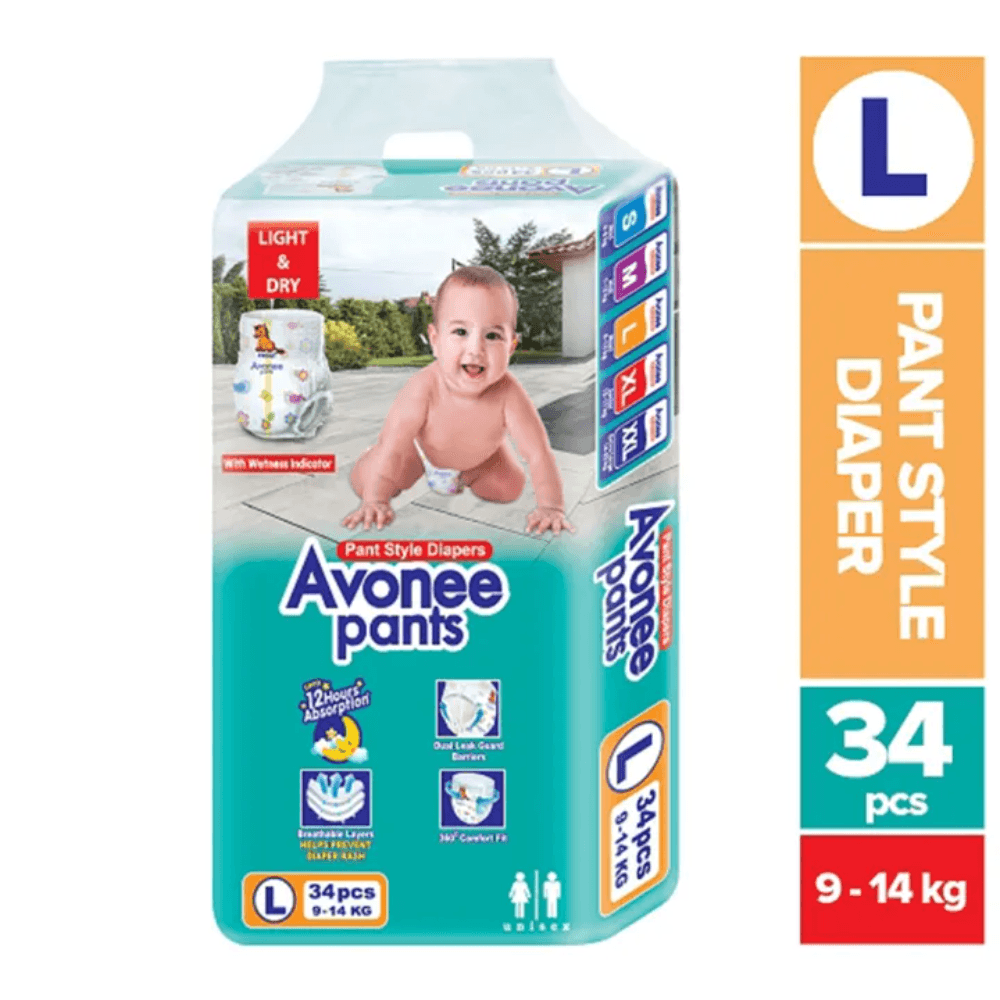 AVONEE  Pants Baby Diaper MAXI Size L (9-14 KG)-34PCS