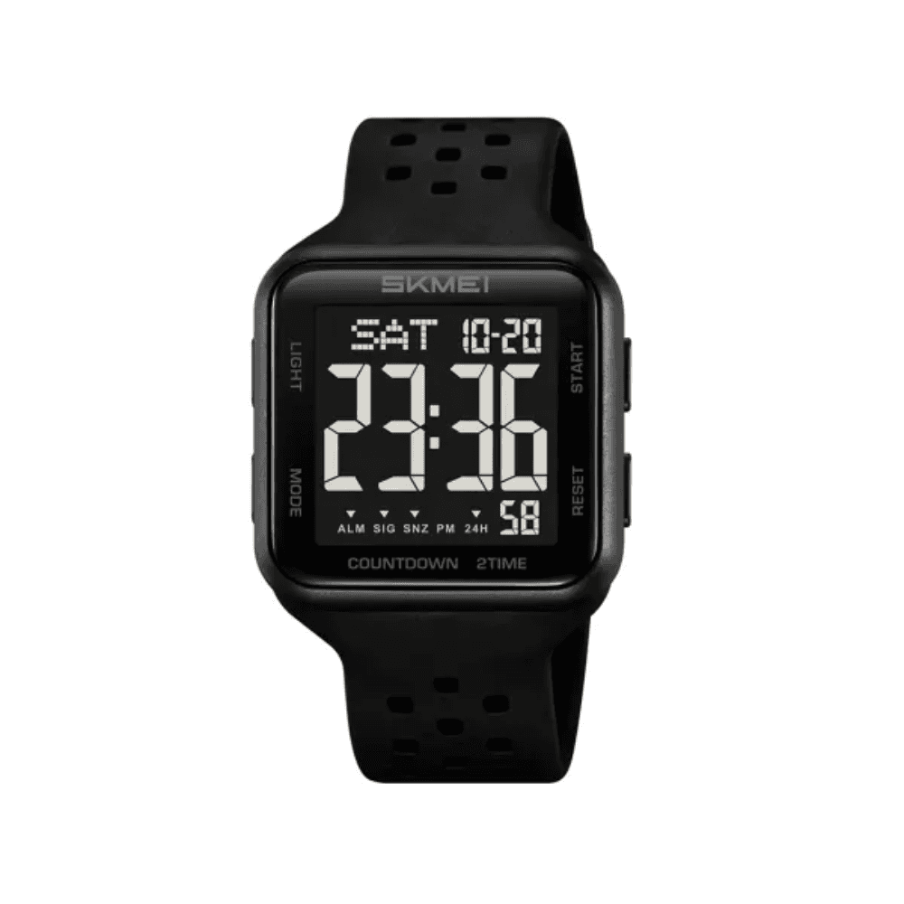 SKMEI 2440 New Digital Silicone Strap Waterproof Men’s Watch-Black