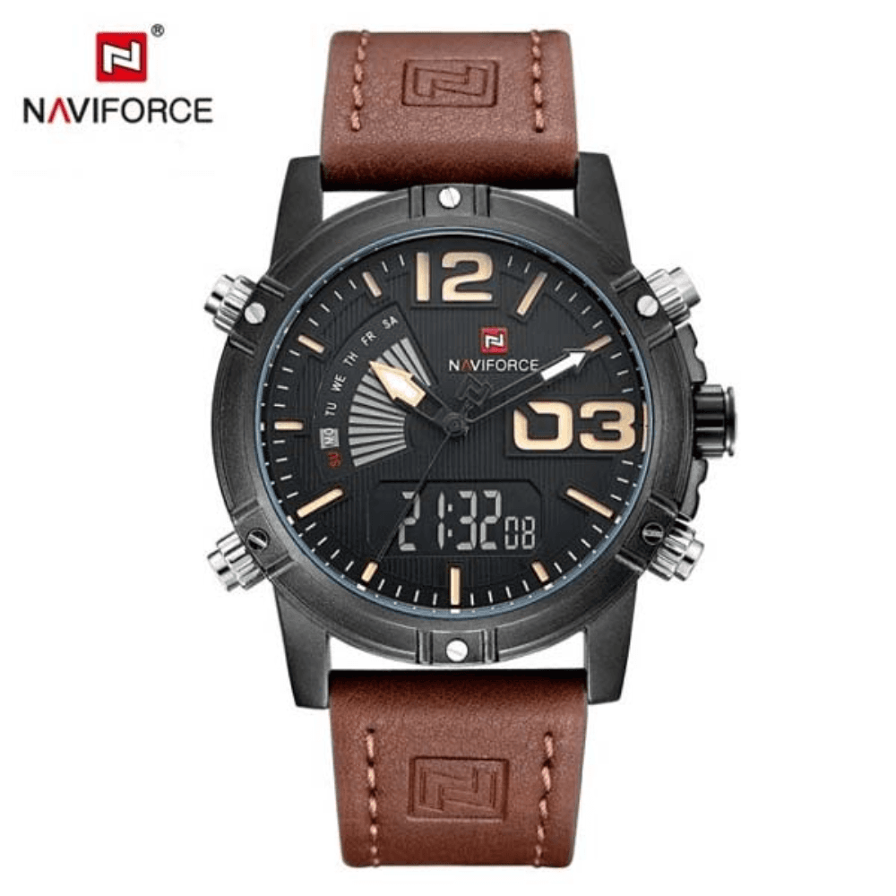 NAVIFORCE Mens Luxury Digital Quartz Watches Sport Military Wristwatch Casual Watch NF9095