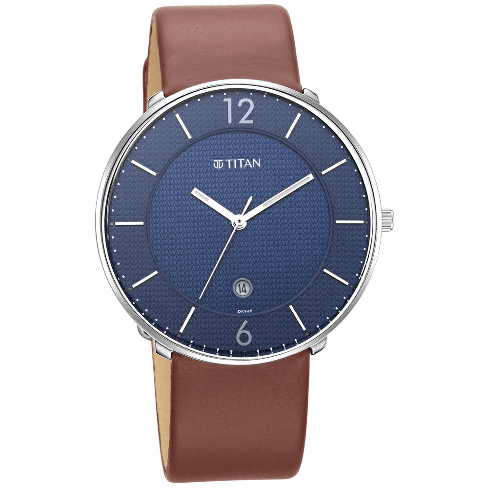 Titan Minimals Watch with Blue Dial & Analog with Date Function