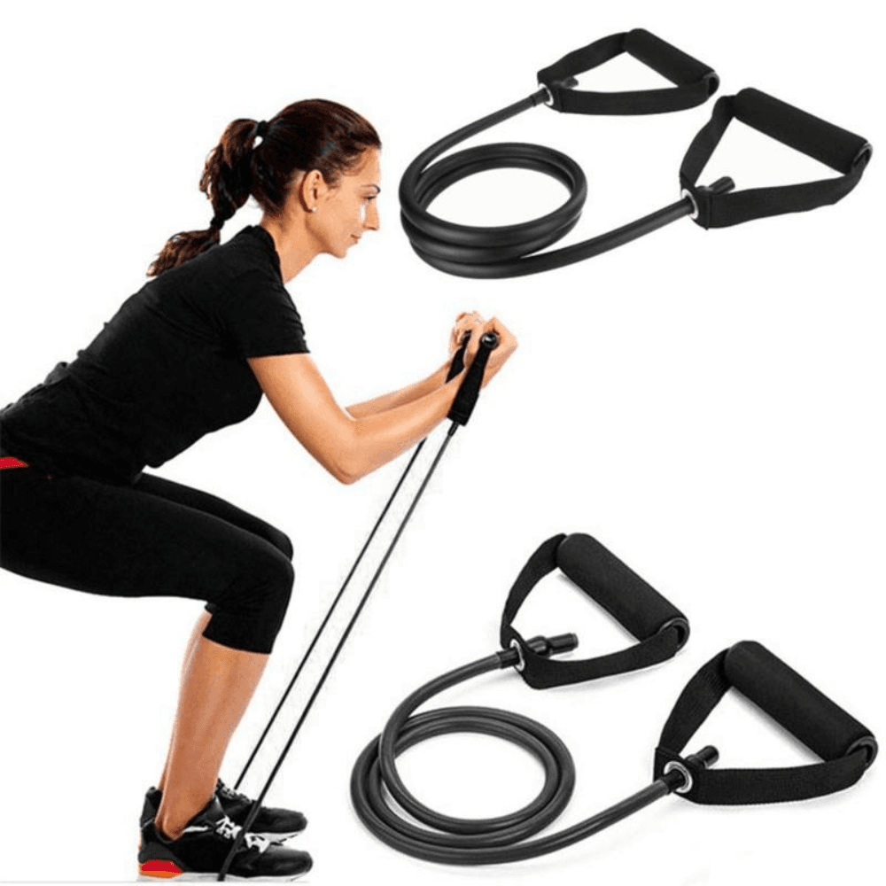 Resistance Rope With Grip  -  Black / Red