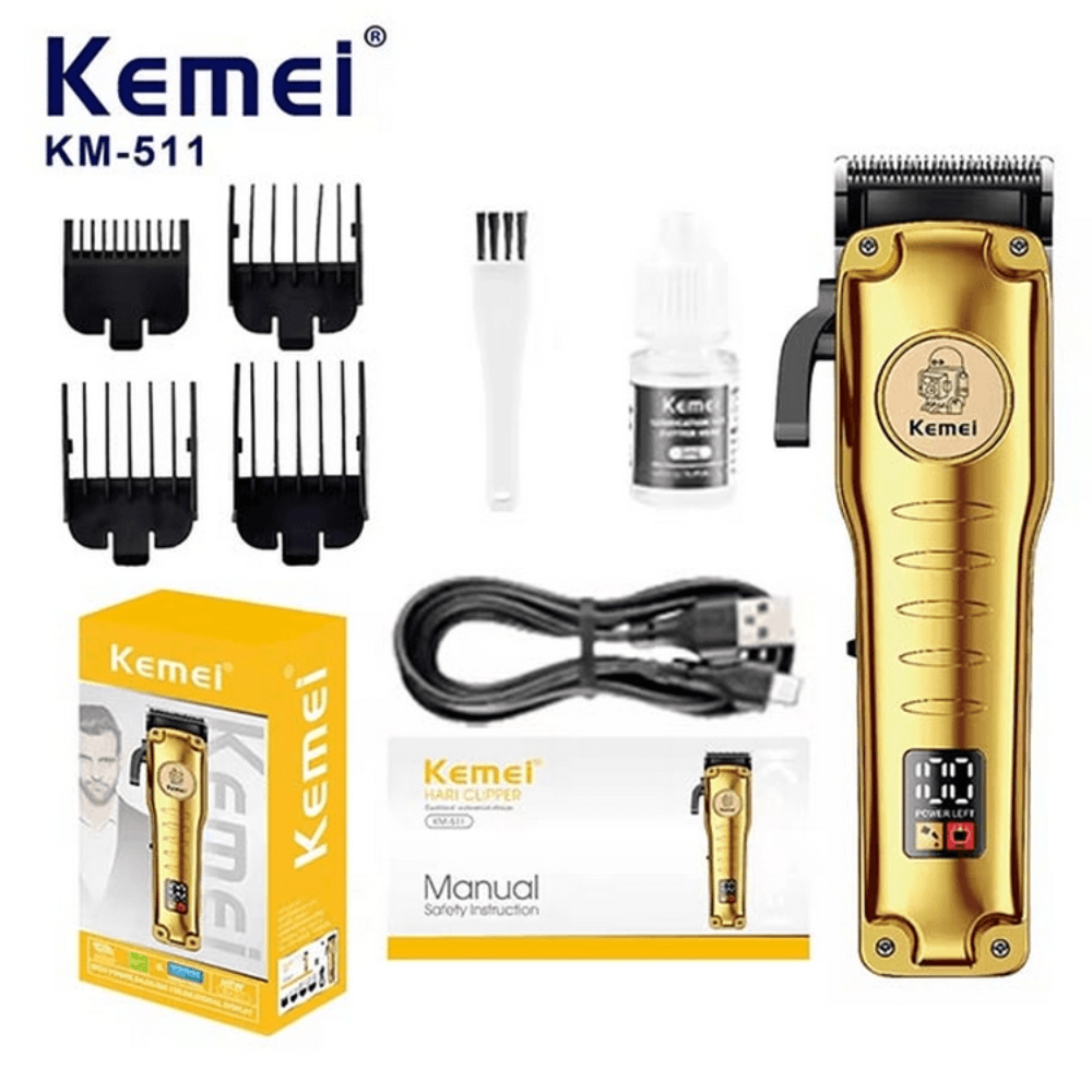 Kemei KM-511 Cord And Cordless Hair Clipper Salon Series With Taper Lever Adjustment For Men