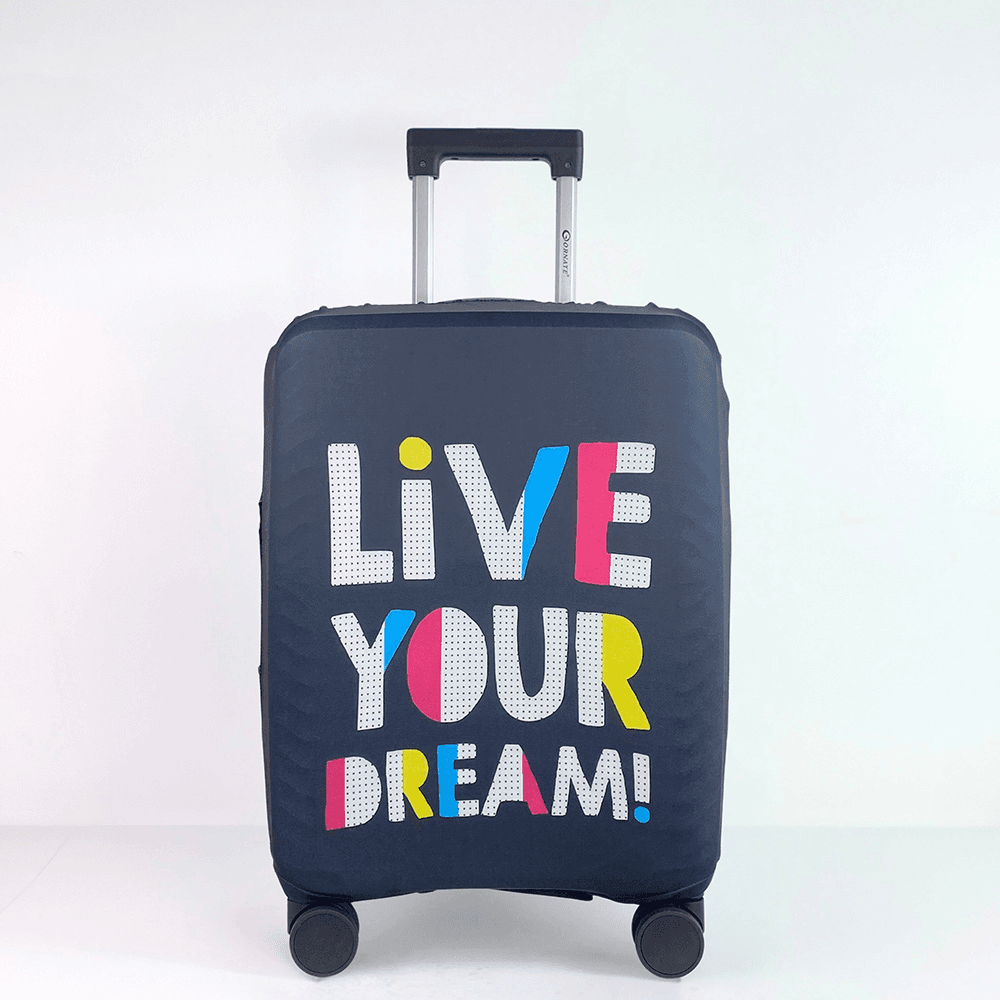 Ornate Luggage Cover (Black/Live Your Dream)