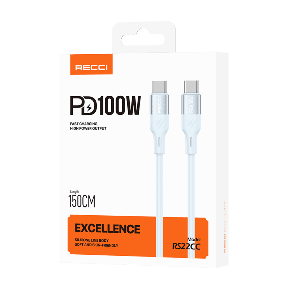 Recci RS22CC 150cm Type-C To Type-C Extraordinary Series Quick Charging Silicone Data Cable