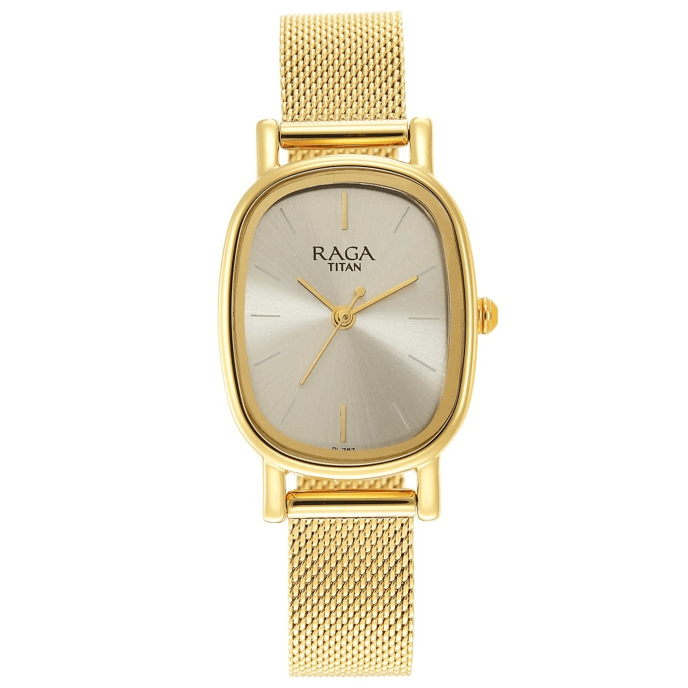 Titan Raga Viva Champagne Dial Analog Stainless Steel Strap watch