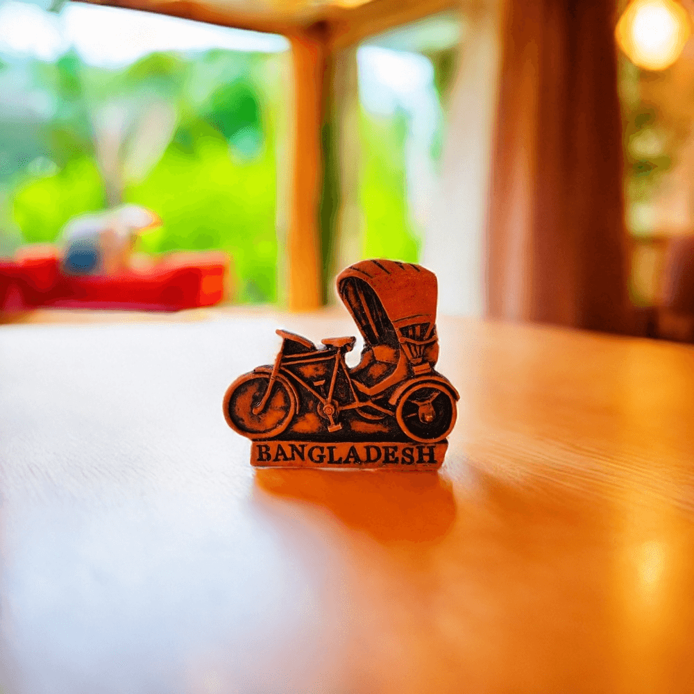 Rickshaw Themed Terracotta Fridge Magnet