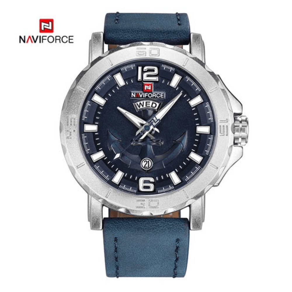 Naviforce NF 9122 Analog leather Watch for Men Blue