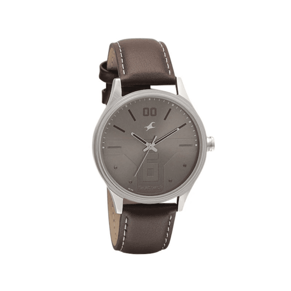 Fastrack 3247SL01 Bare Basics Analog Brown Dial Leather Watch for Guys