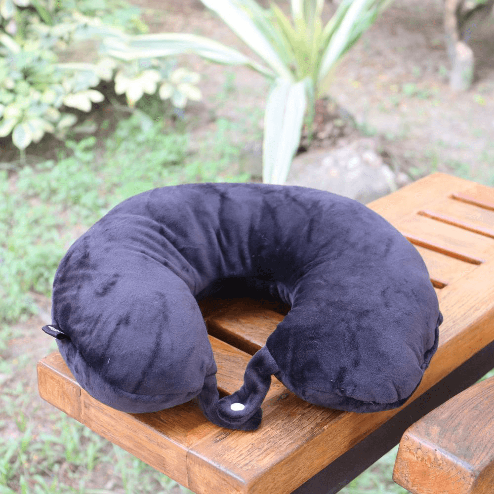Regular Neck Pillow, Black, (11"x12")