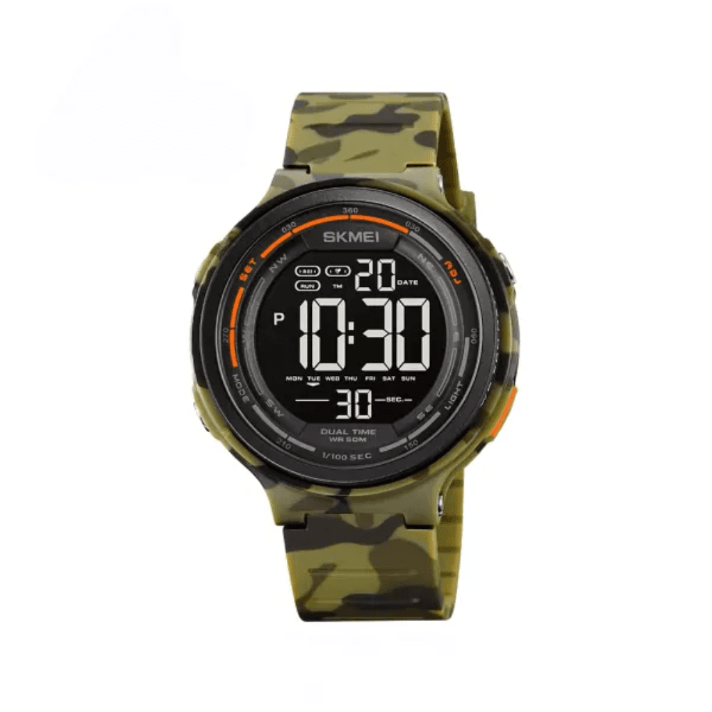 SKMEI 1841 LED Light Digital Mens Sport Watch – Green Camo