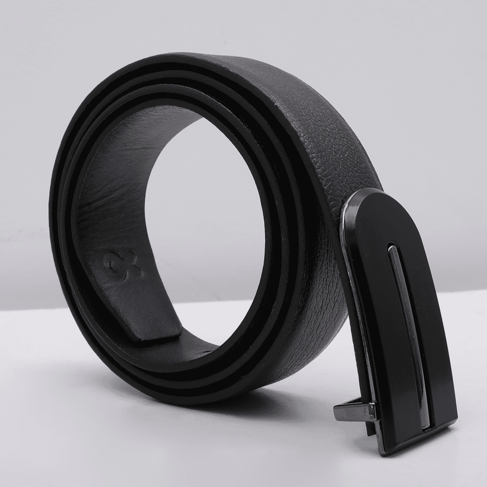 MENS LEATHER CLAMP CLOSURE BUCKLE BELT