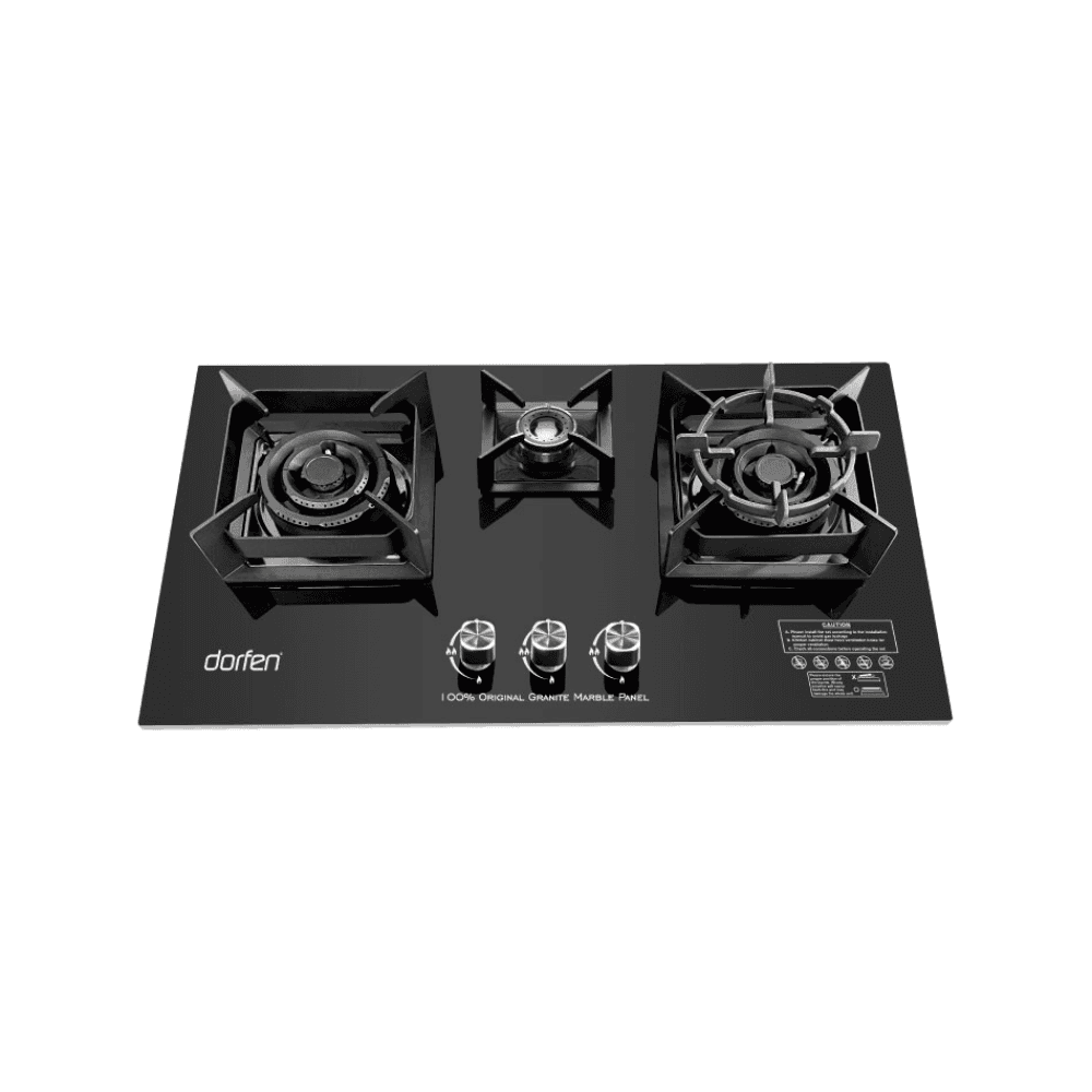 DORFEN 3-Burner Marble Panel Gas Stove (LPG)