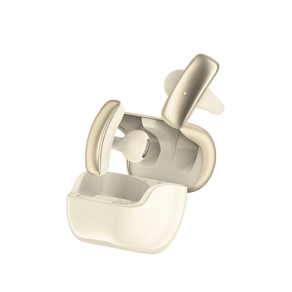 Recci W83 Excellence wireless earbuds hi-fi earphone, beige color