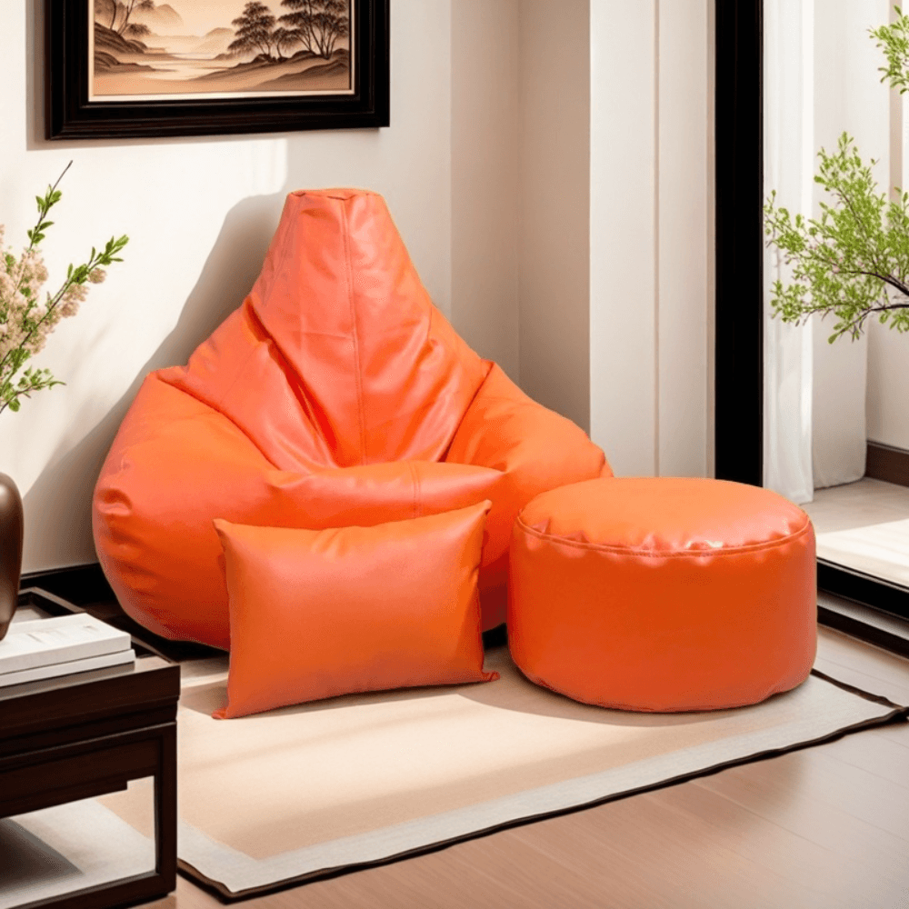 LAZY DUDE XXXL Gaming Combo Beanbag Set - Color Orange