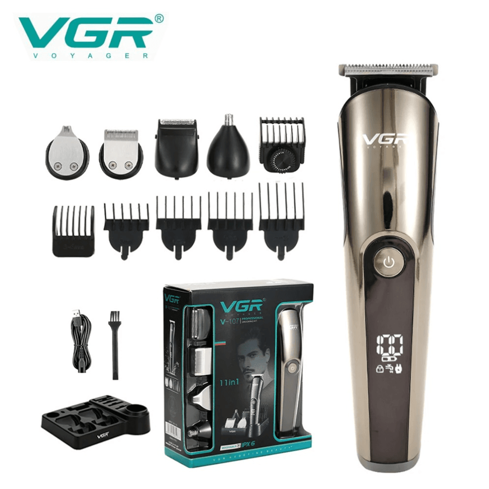 VGR V-107 Professional 11 in1 Grooming Kit Fully Waterproof Trimmer
