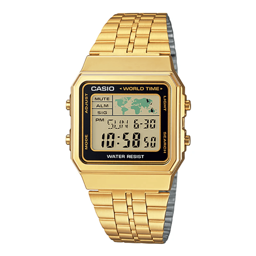 WW1900 Casio Vintage World Time Digital Chain Watch A500WGA-1DF