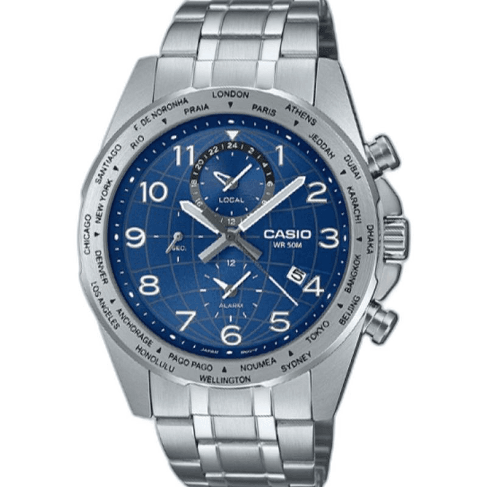 Casio MTP-W500D-2AVDF Analog Stainless Steel Men’s Watch -  Blue & Silver
