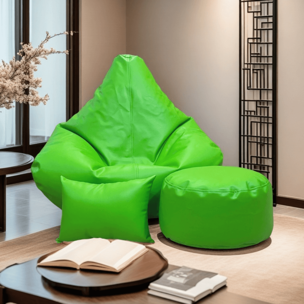 LAZY DUDE XXXL Gaming Combo Beanbag Set - Color Light Green
