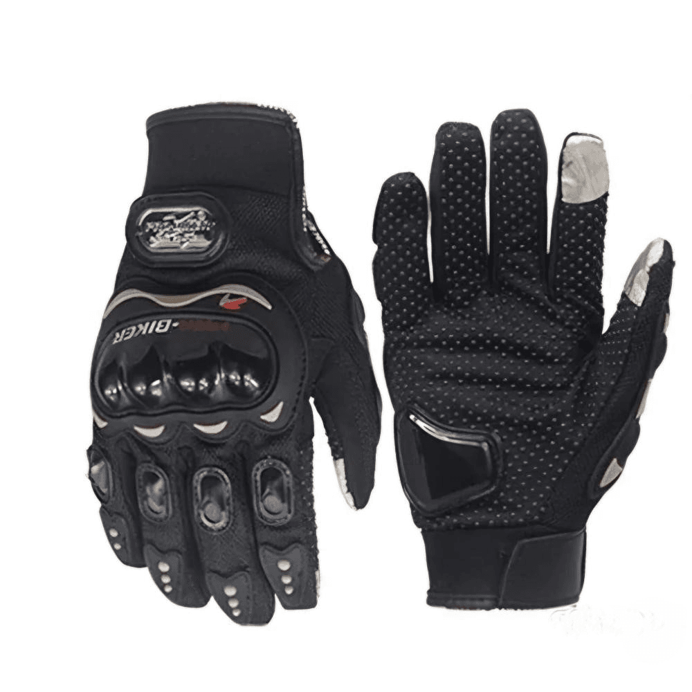Pro Biker Full Hand Gloves With Screen Touch Finger - Black