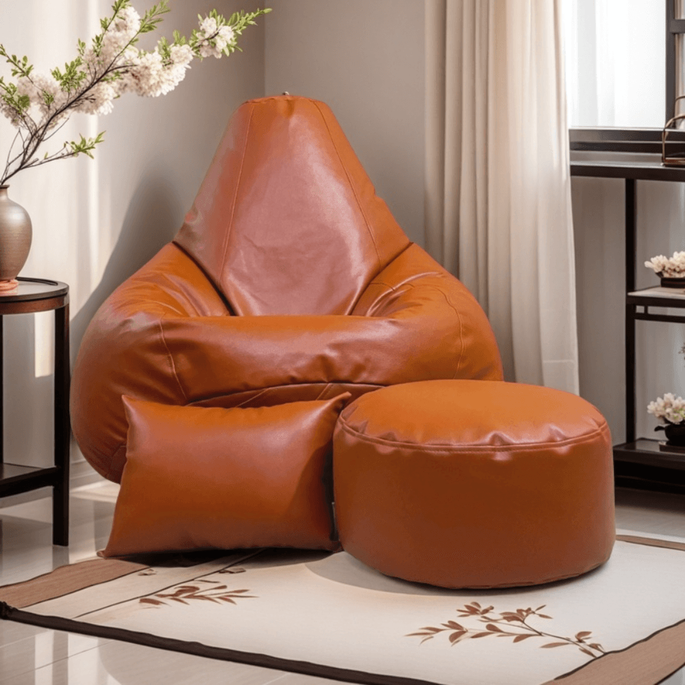LAZY DUDE XXXL Water Drop Shaped Lazy Bean Bag - Color Deep Brown