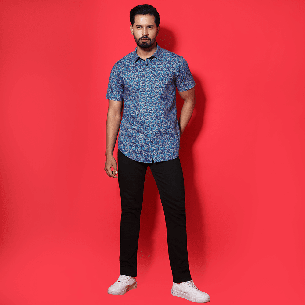 MENS SHORT SLEEVE CASUAL SHIRT - SLIM FIT