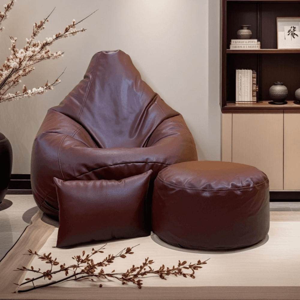 LAZY DUDE XXL COMBO Slim Fit Multiple Shaped Lazy Bean Bag  -  Chocolate Color