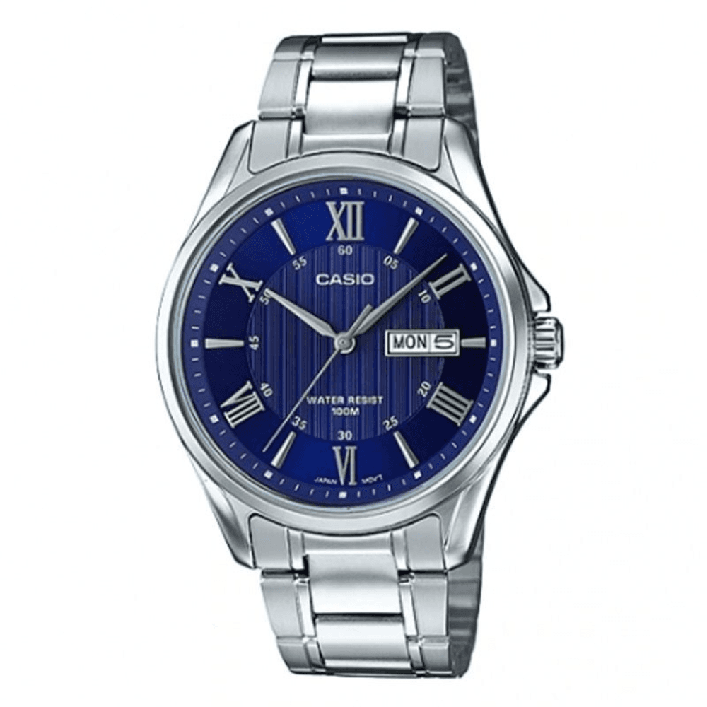Casio Enticer Day Date Stainless Steel Chain Watch