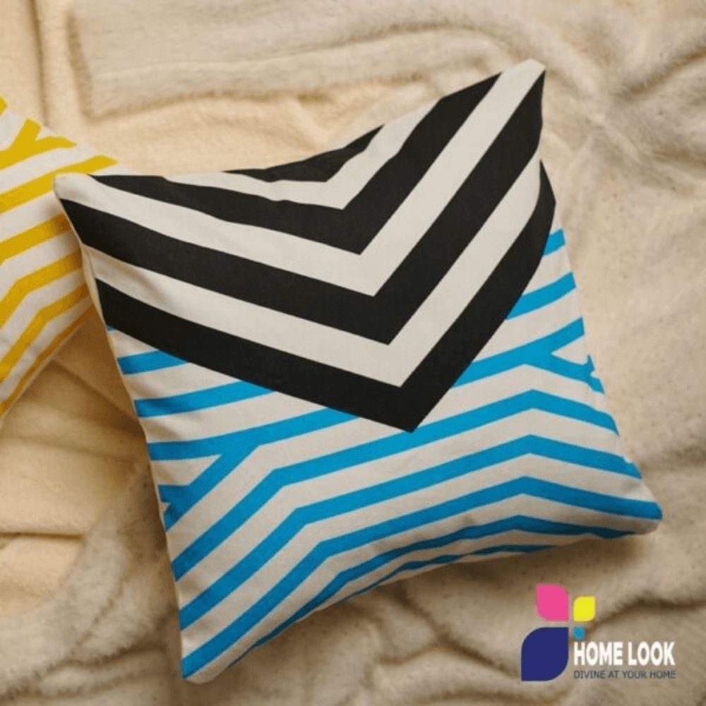 Blue Geometric Cushion Cover