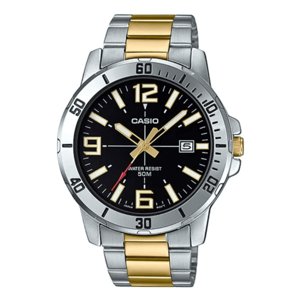 Casio Enticer Date Two Tone Chain Watch