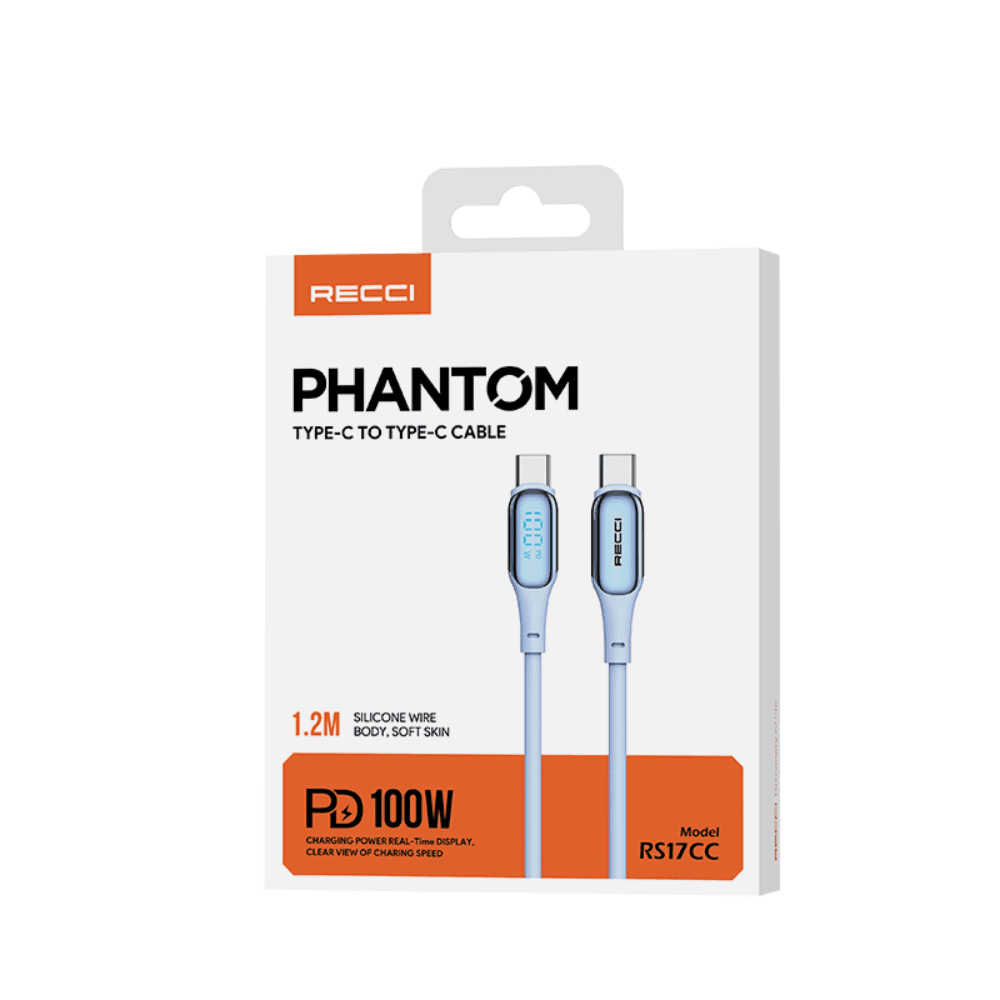 Recci RS17CC 120cm Phantom Type-C To Type-C Fast Charging Data Cable