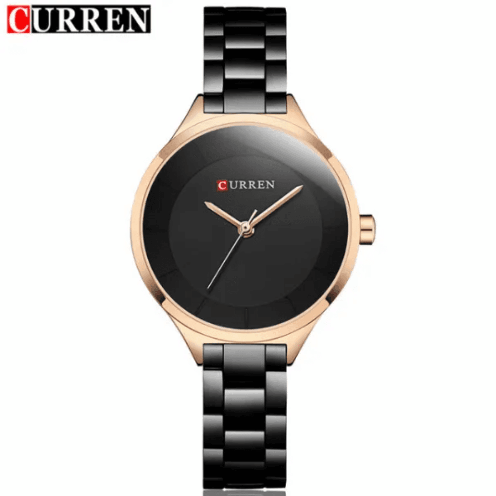 Curren C9015L Stainless Steel Analog Watch for Women – Black