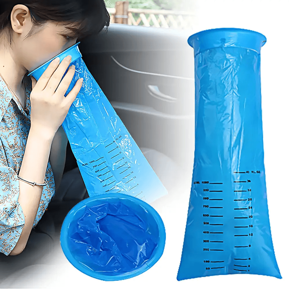 10 1000ml Vomit Bags Disposable Barf Bags Puke Nausea Bags for Travel Plane Motion Sickness Car Aircraft Bus Kids Pregnant
