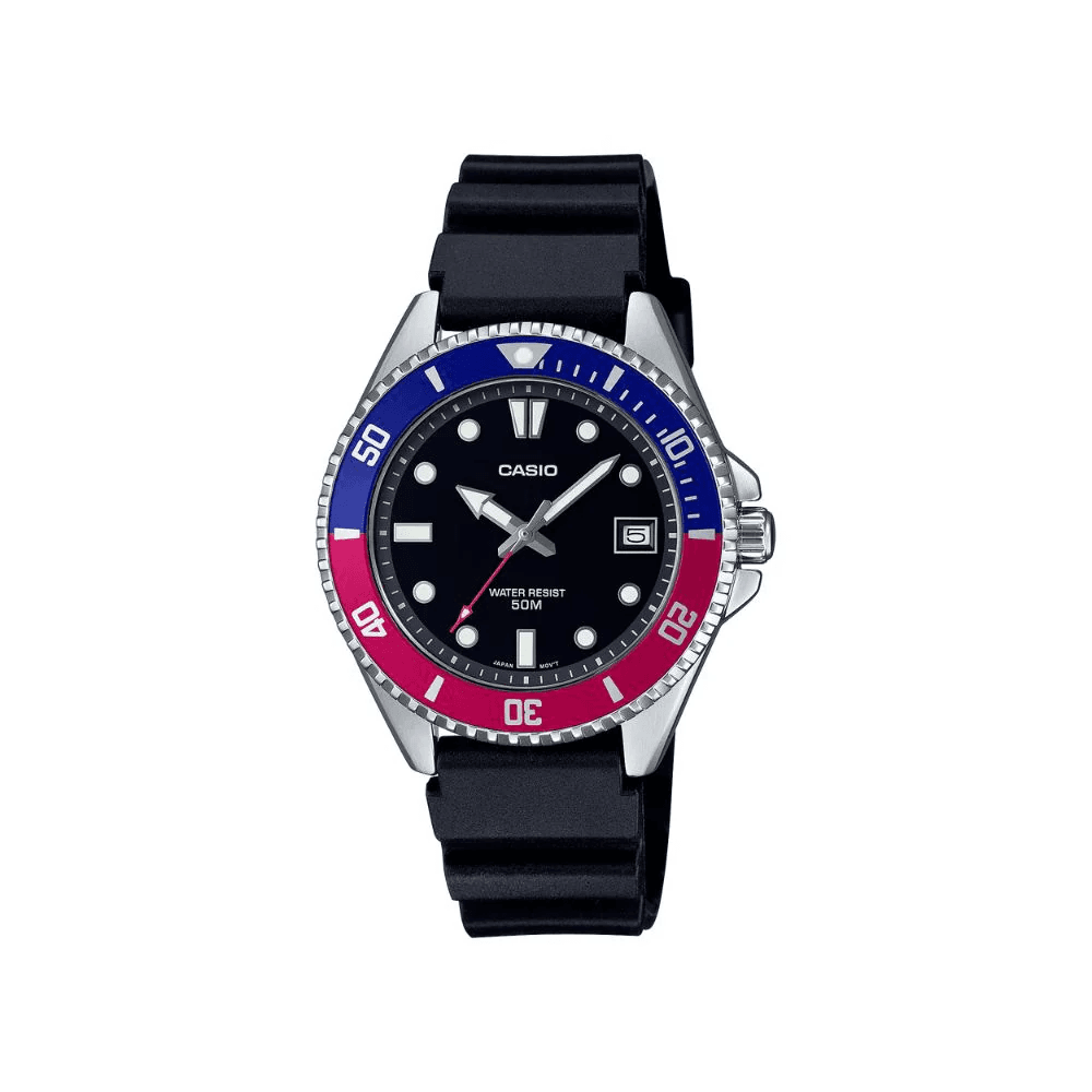 WW2503 Casio Standard Duro Date Resin Belt Watch MDV-10-1A2VDF