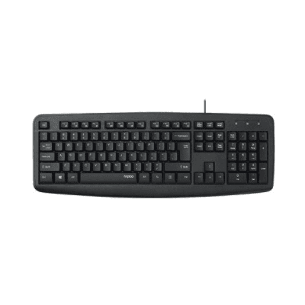 RAPOO NK2600 Spill-resistant Black Wired USB Keyboard