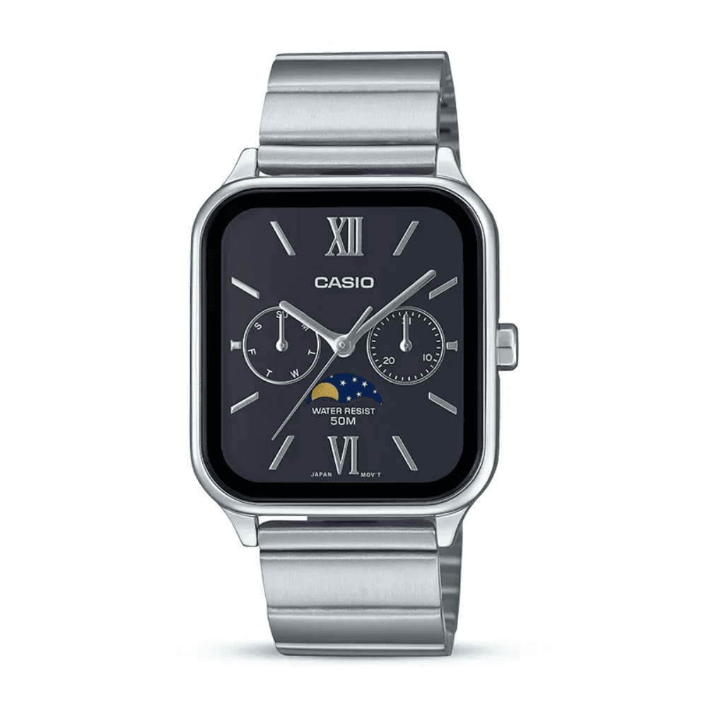 Casio MTP-M305D-1A2VDF Moon Phase Square Shape Watch