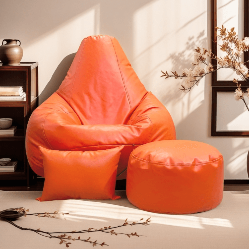 LAZY DUDE XXXL Water Drop Shaped Lazy Bean Bag - Color Orange